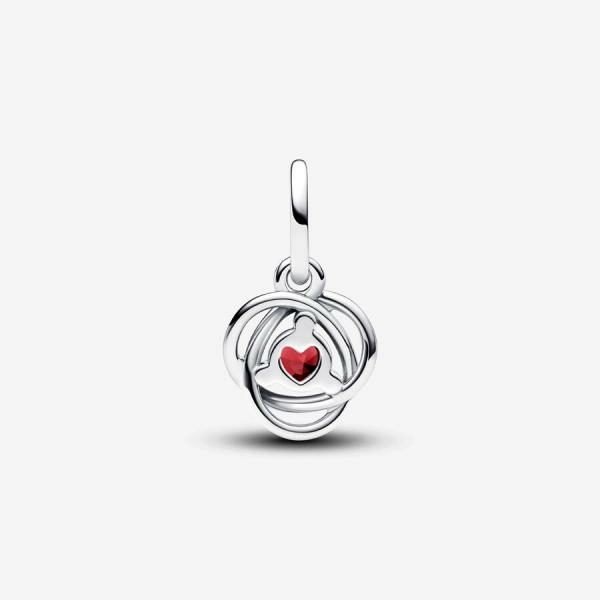 Pandora ékszer  Igazi piros örökkévalóság körök függő ezüst charm 793125C07