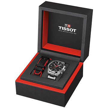 Tissot PR 100 'Vuelta' fekete chronograph férfi karóra díszdoboz Tissot PR 100 'Vuelta' fekete chronograph férfi karóra díszdoboz