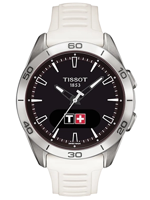 Tissot T-Touch Connect Sport titánium fehér szilikonszíjas solar hybrid okosóra Tissot T-Touch Connect Sport titánium fehér szilikonszíjas solar hybrid okosóra