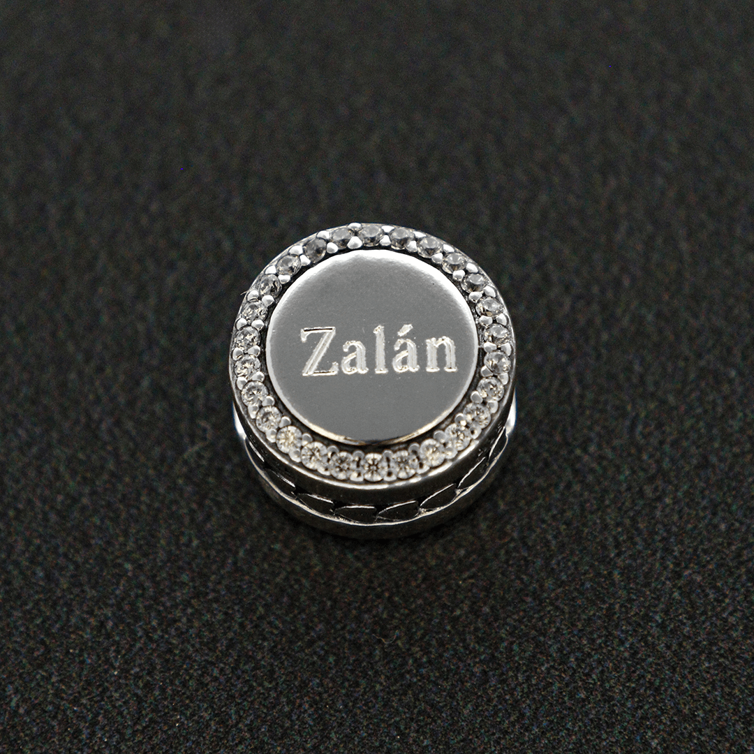 Pandora Gravírozható szikrázó kör ezüst charm Pandora Gravírozható szikrázó kör ezüst charm