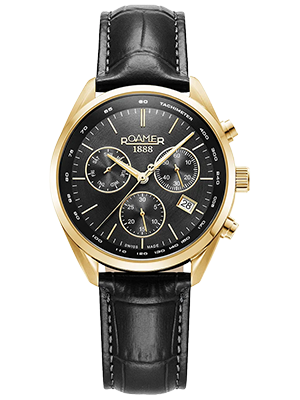 Roamer Pro Chrono fekete számlapos bőrszíjas chronograph férfi karóra Roamer Pro Chrono fekete számlapos bőrszíjas chronograph férfi karóra
