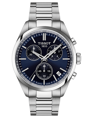Tissot PR 100 kék számlapos chronograph férfi karóra Tissot PR 100 kék számlapos chronograph férfi karóra