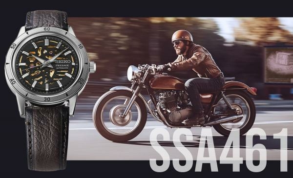 Seiko Presage Style 60's 'Elegant Yet Rugged Biker' style férfi karóra SSA461J1