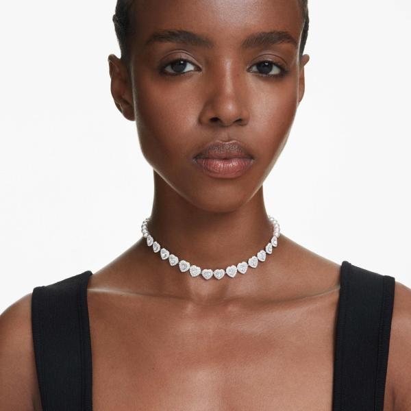 Swarovski Ariana Grande ezüst színű szives chocker 5720861