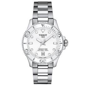 Tissot Seastar 1000 quartz fehér számlapos ezüst színű karóra T1202101101100